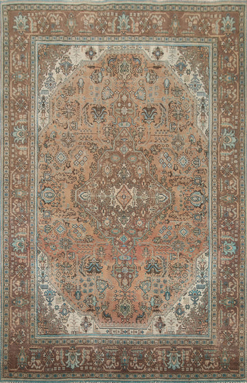 Vintage Wool Tabriz Persian Area Rug 7x10