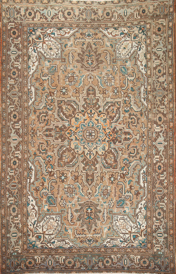 Geometric Wool Heriz Persian Area Rug 8x11