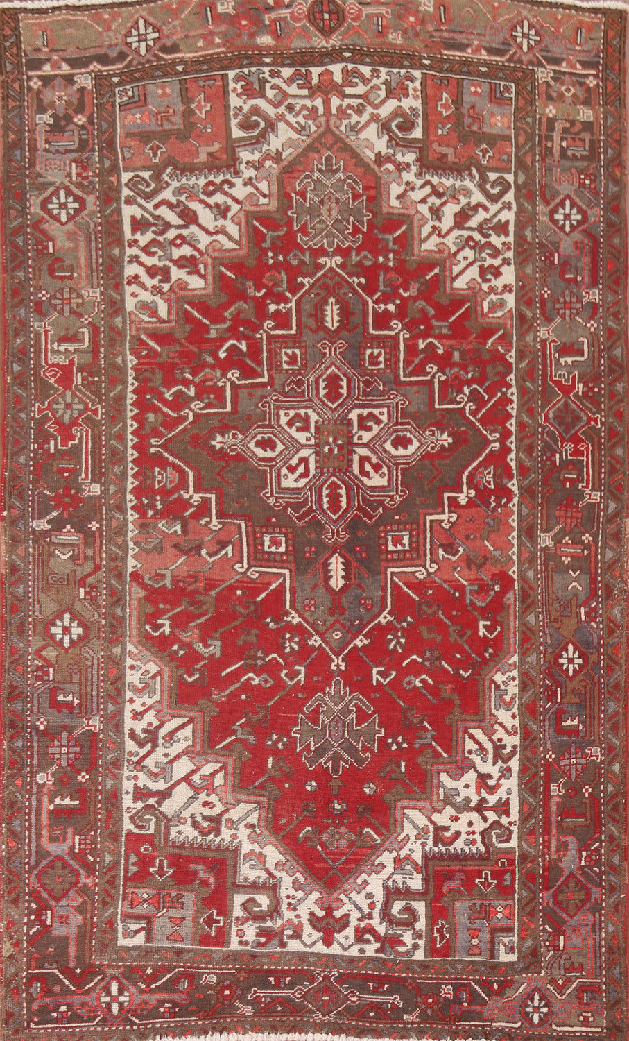 Geometric Wool Heriz Persian Area Rug 6x10