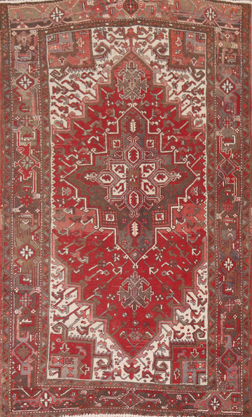 Geometric Wool Heriz Persian Area Rug 6x10