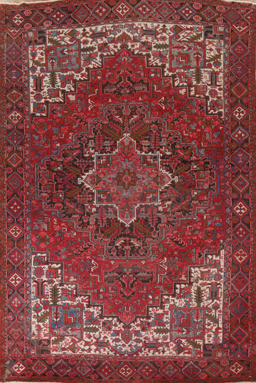 Geometric Wool Heriz Persian Area Rug 10x13