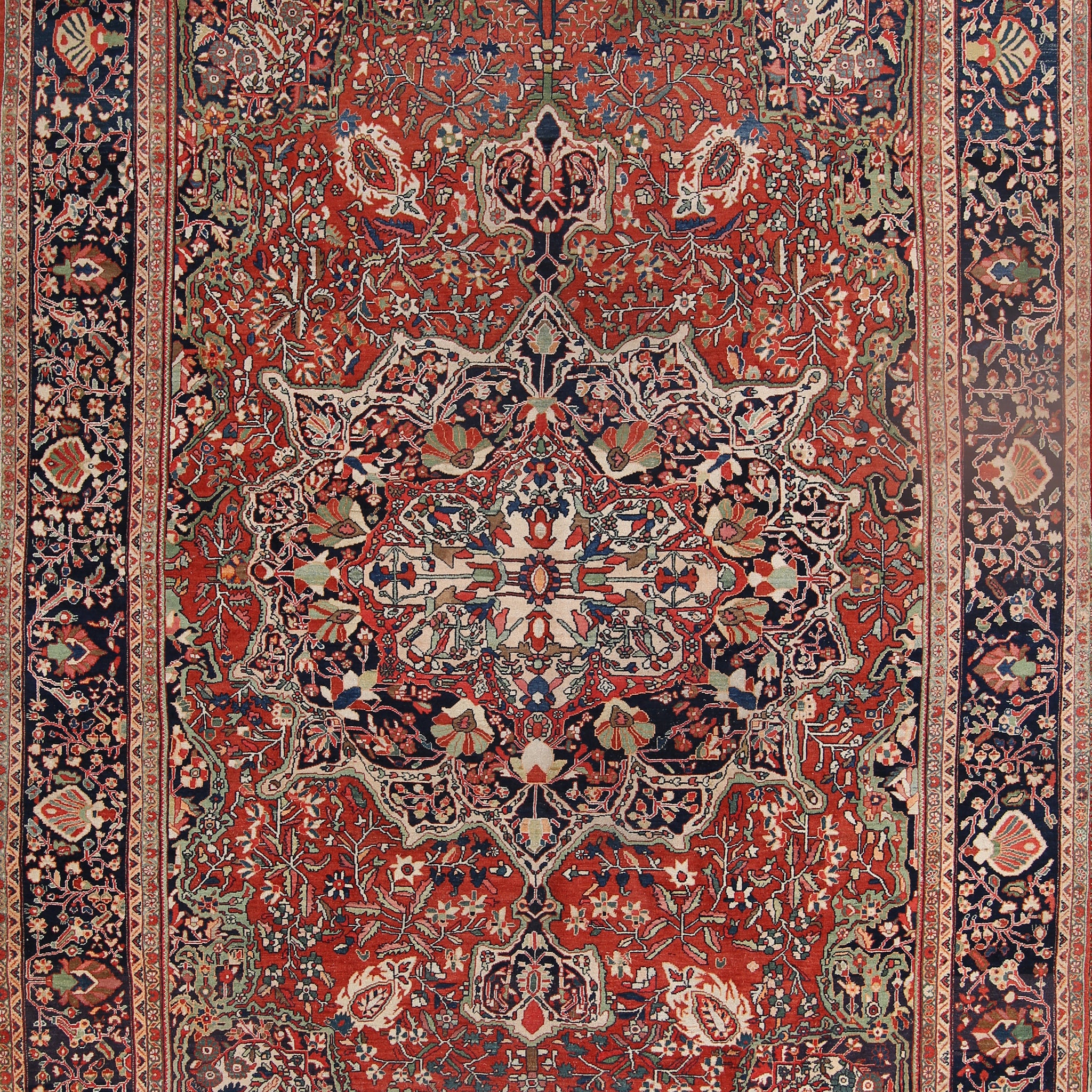 Pre-1900 Antique 10x14 Sarouk Persian Area Rug