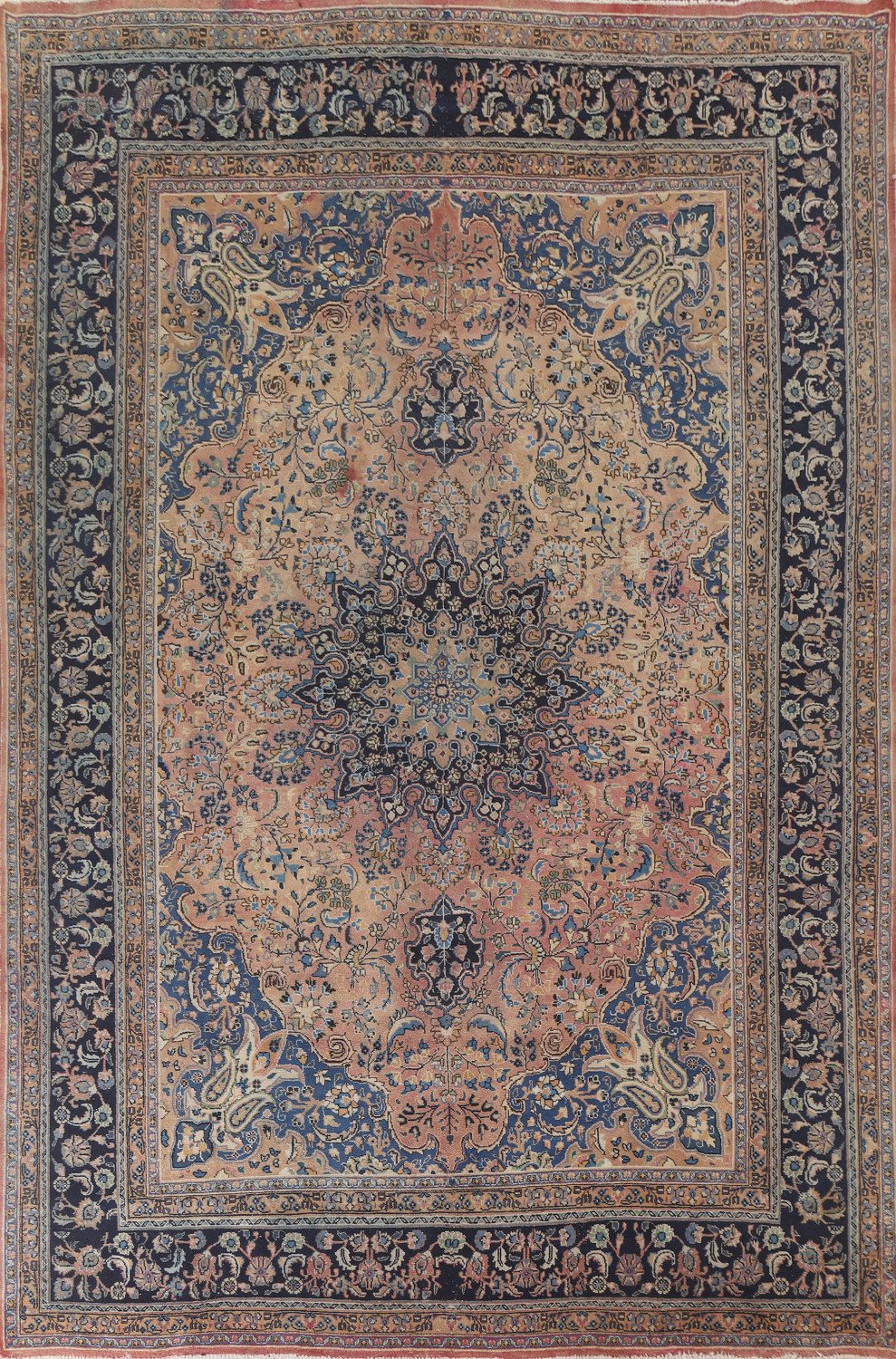 Floral Vintage Mashad Persian Area Rug 9x13