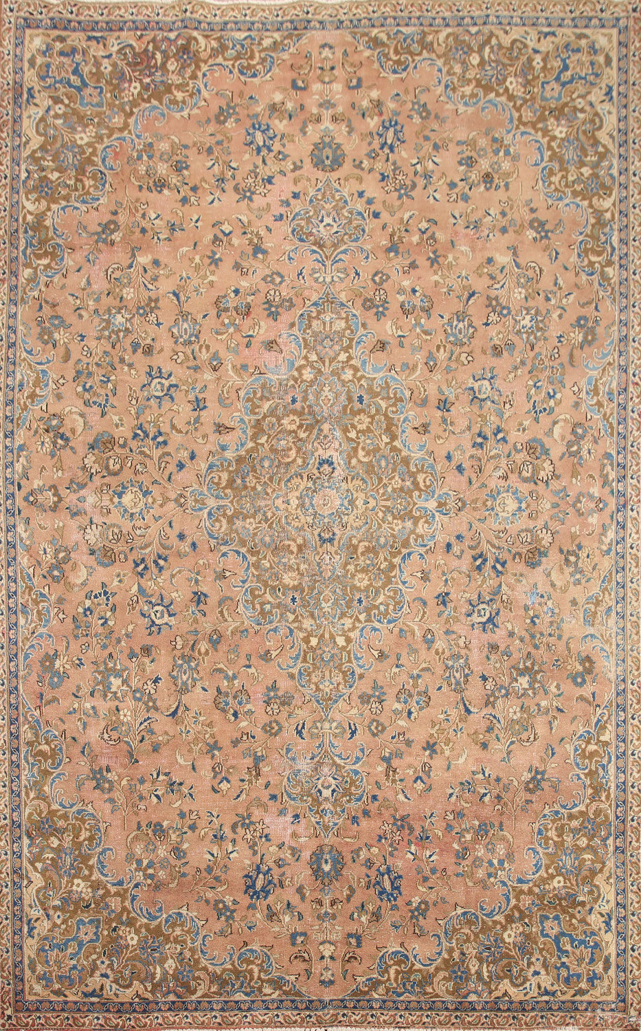 Handmade Floral Mashad Persian Area Rug 8x11