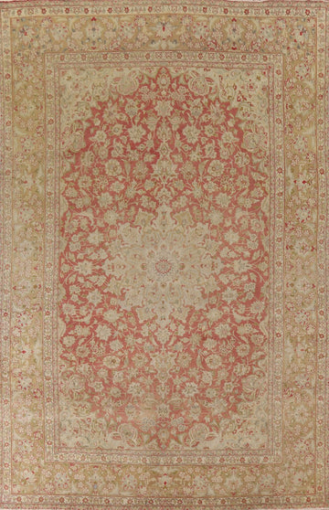 Vintage Floral Tabriz Persian Area Rug 9x13