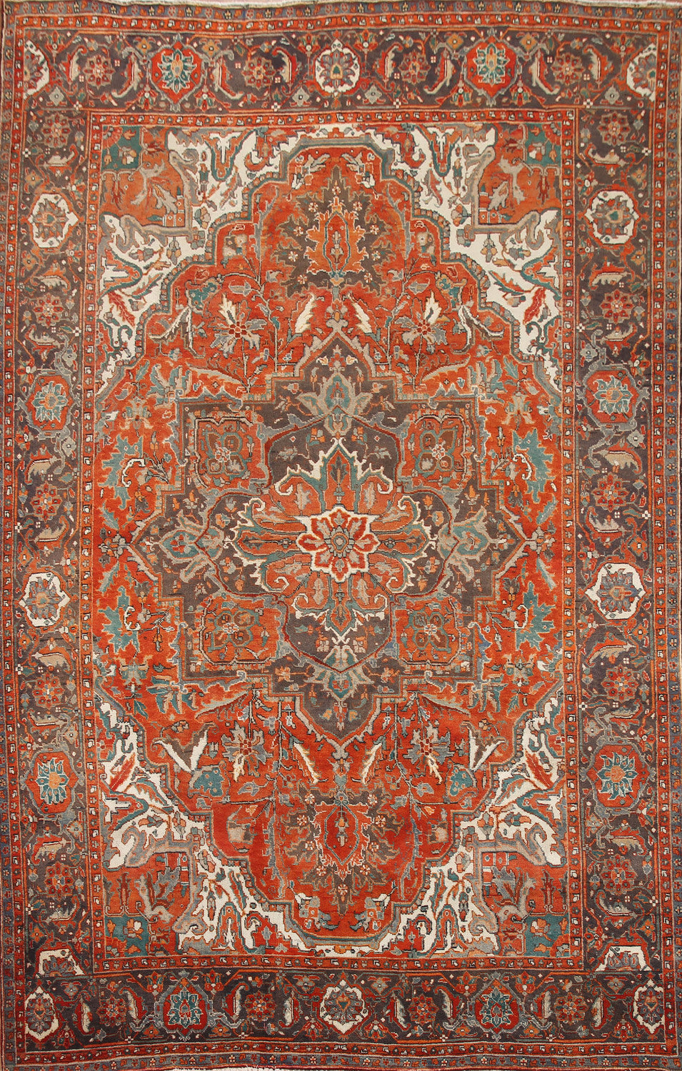 Vegetable Dye Wool Heriz Persian Area Rug 8x11