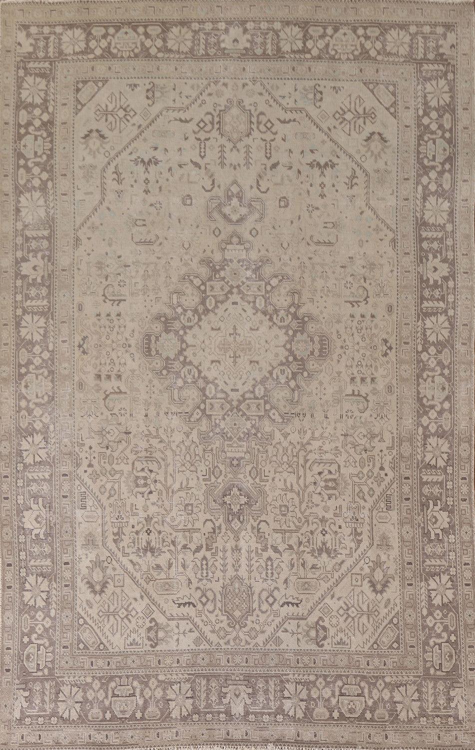 Geometric Wool Tabriz Persian Area Rug 6x9
