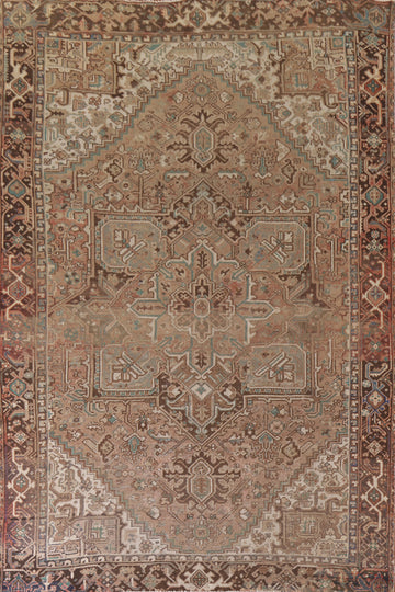 Geometric Wool Heriz Persian Area Rug 9x12