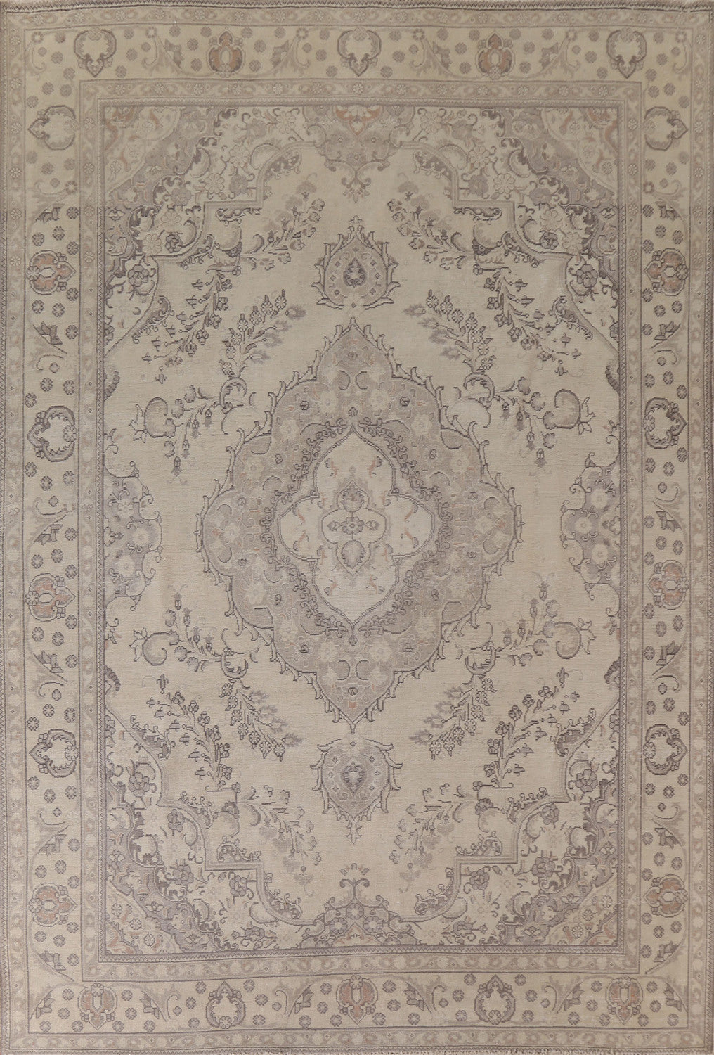 Distressed Wool Tabriz Persian Area Rug 10x12