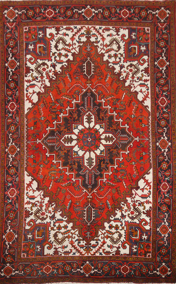 Vegetable Dye Red Heriz Persian Area Rug 7x10