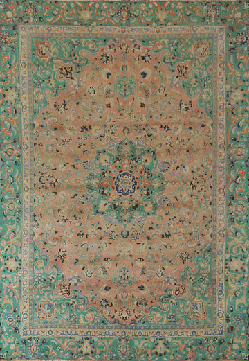 Floral Wool Mashad Persian Area Rug 9x11