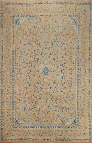 Floral Wool Mashad Persian Area Rug 10x12