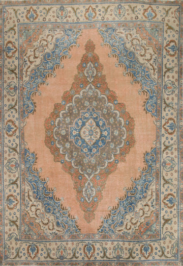 Vintage Wool Tabriz Persian Area Rug 10x12