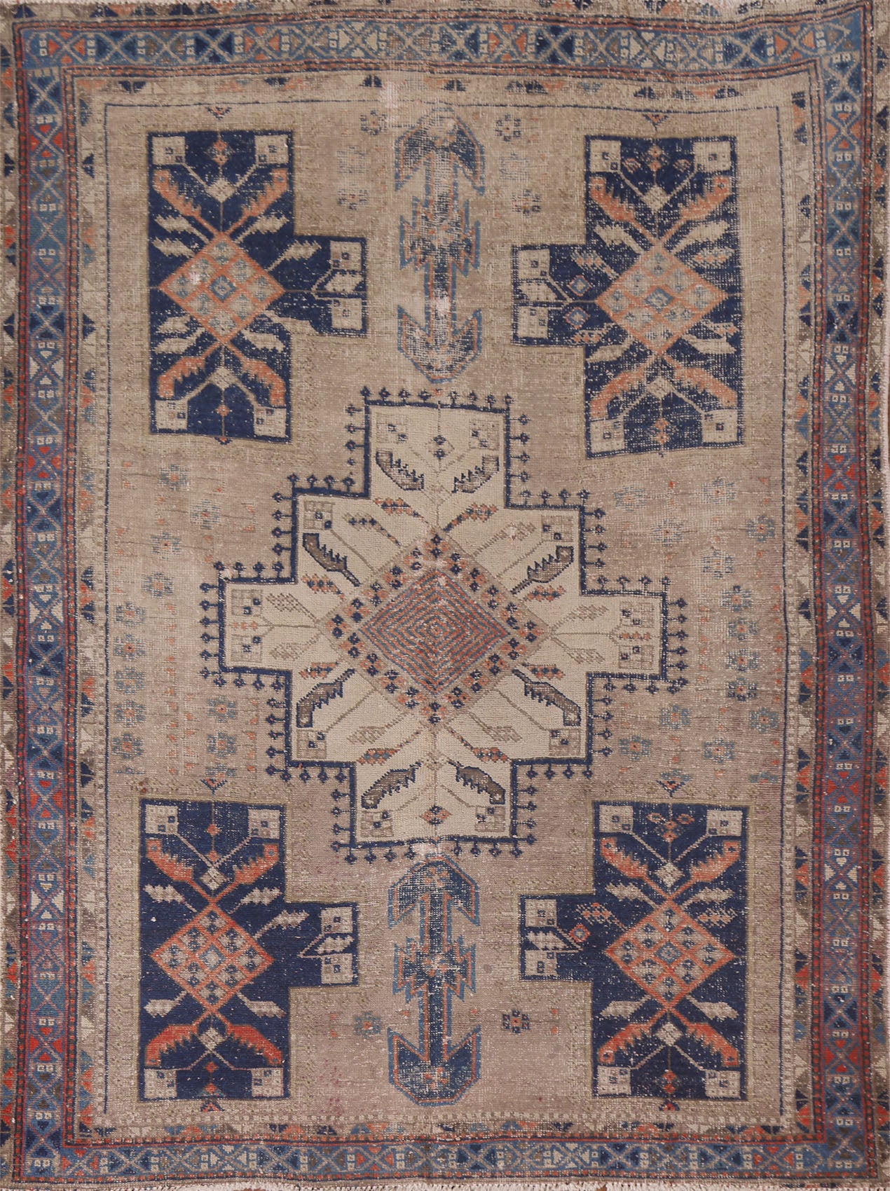 Tribal Sirjan Persian Area Rug 5x6