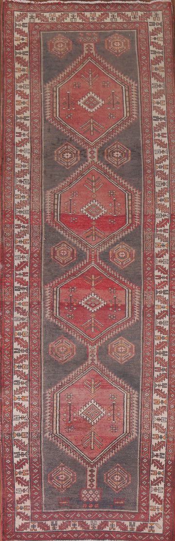 Wool Geometric Ardebil Persian Runner Rug 4x13