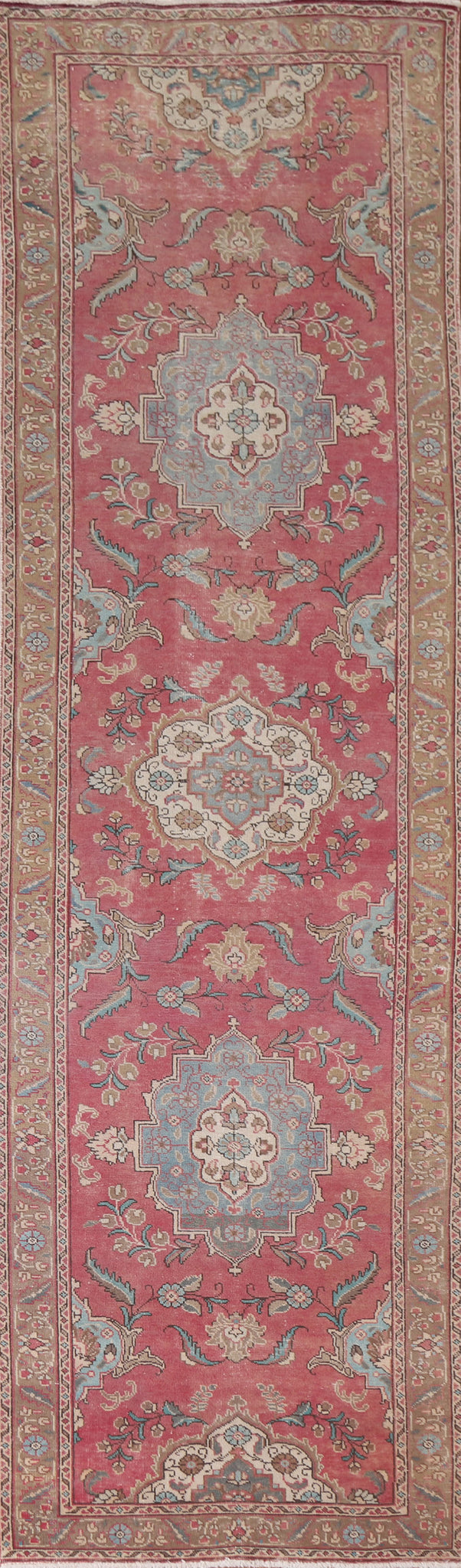 Vintage Tabriz Persian Runner Rug 3x13