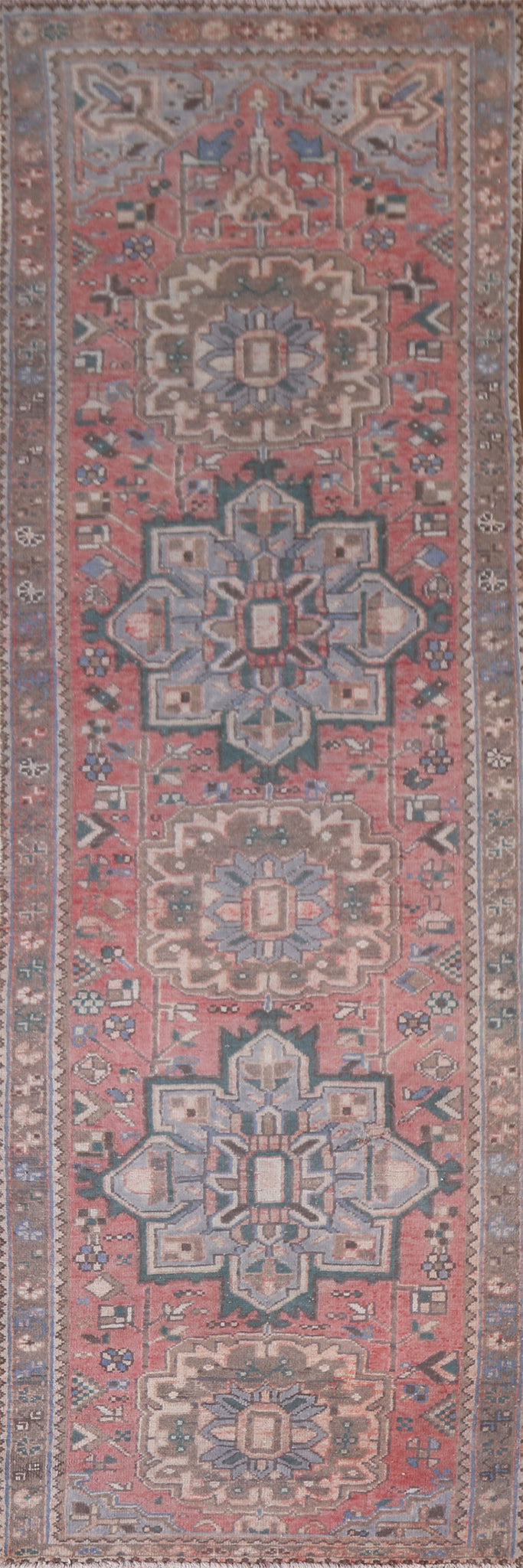 Geometric Hamedan Persian Runner Rug 3x11