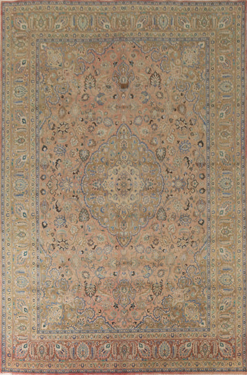 Floral Wool Mashad Persian Area Rug 10x13
