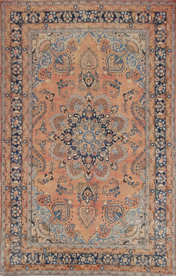 Handmade Wool Mashad Persian Area Rug 7x10