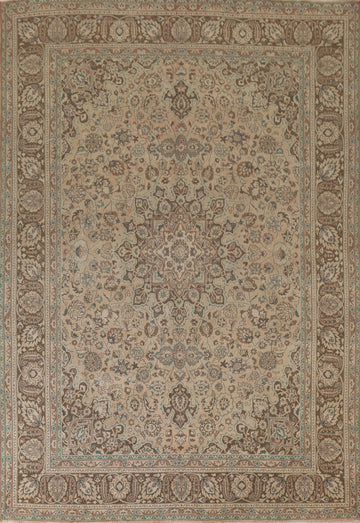 Floral Wool Mashad Persian Area Rug 9x12