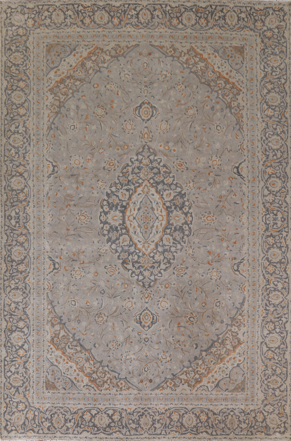 Over-Dyed Gray Tabriz Persian Area Rug 9x12