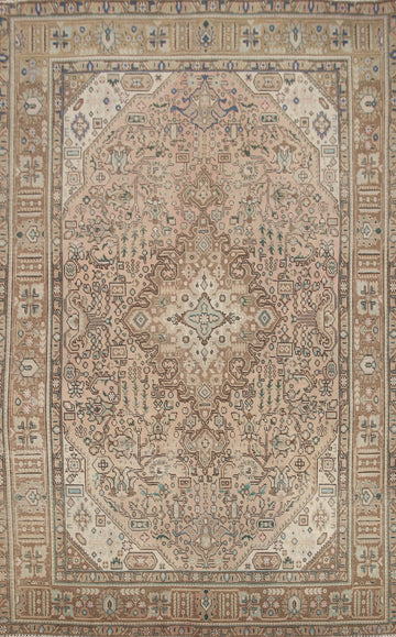 Geometric Wool Tabriz Persian Area Rug 6x9