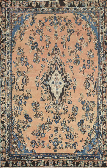 Vintage Wool Hamedan Persian Area Rug 6x9