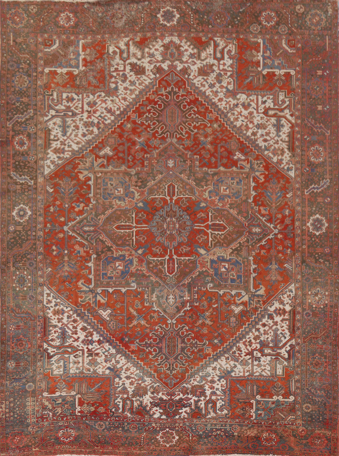 Vegetable Dye Heriz Persian Large Rug 11x13