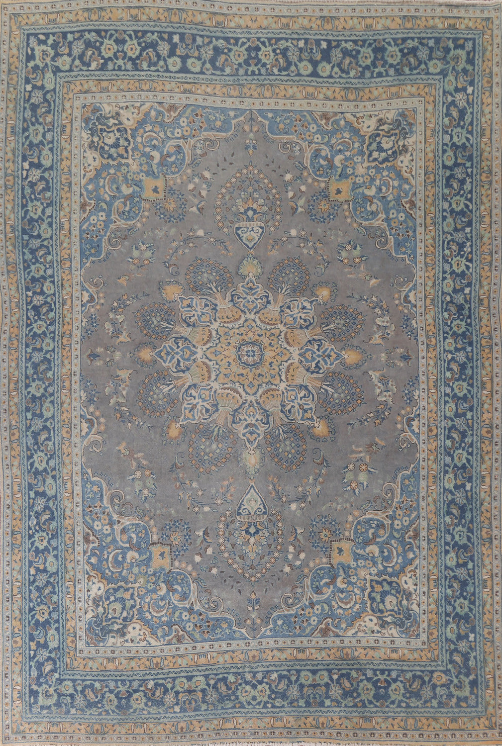 Gray Over-Dyed Mashad Persian Area Rug 10x13