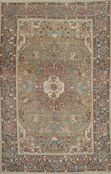 Vintage Wool Tabriz Persian Area Rug 6x9