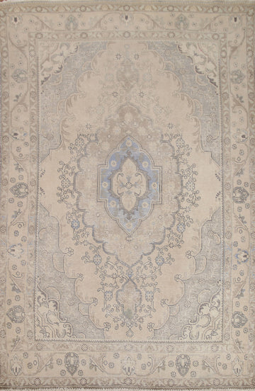 Geometric Wool Tabriz Persian Area Rug 6x9
