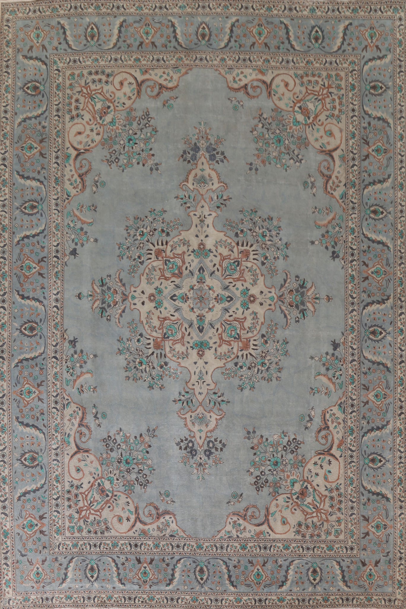 Gray Over-Dyed Tabriz Persian Area Rug 10x13