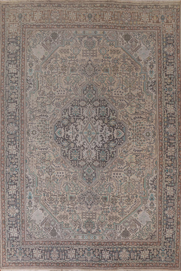 Vintage Geometric Tabriz Persian Area Rug 10x13