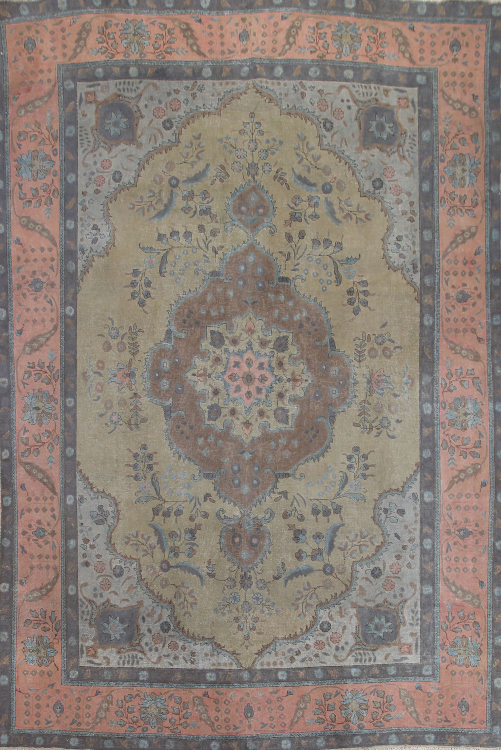 Handmade Green Tabriz Persian Area Rug 9x12