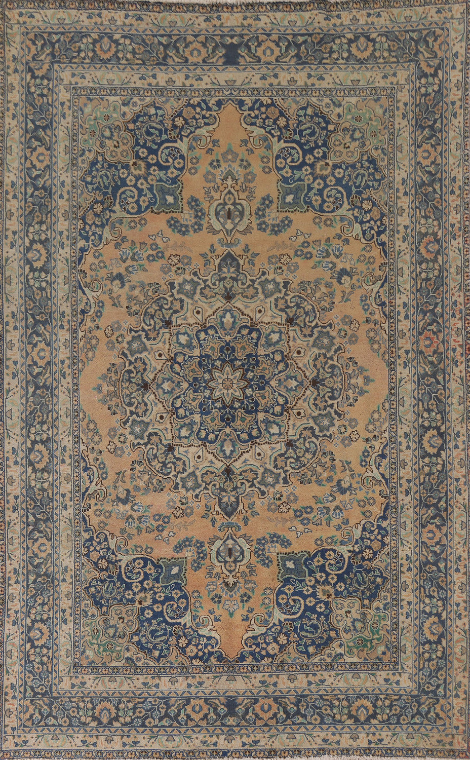 Handmade Wool Mashad Persian Area Rug 6x10