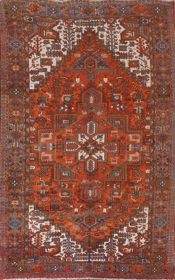 Geometric Wool Heriz Persian Area Rug 8x11