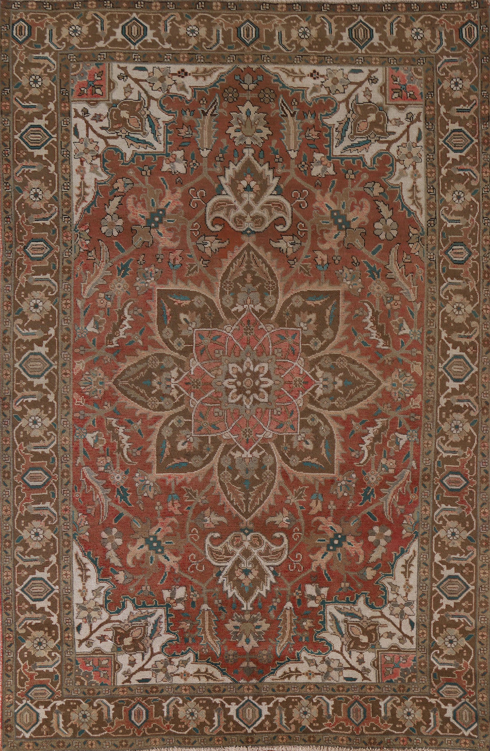 Handmade Wool Heriz Persian Area Rug 6x9