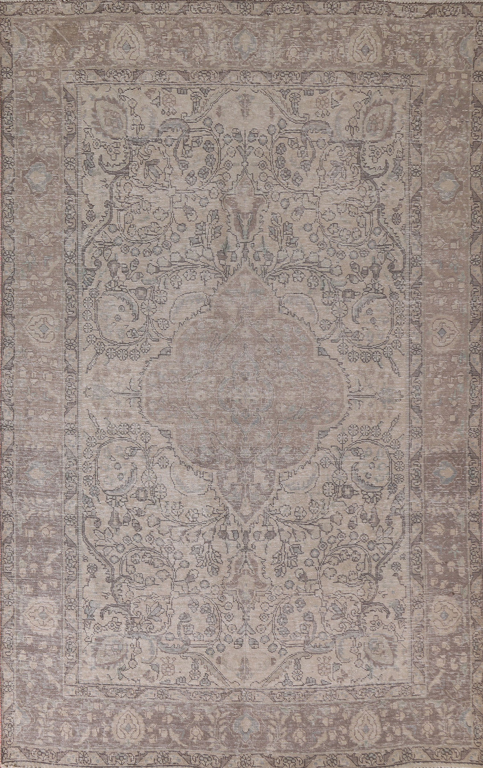 Distressed Wool Tabriz Persian Area Rug 6x9