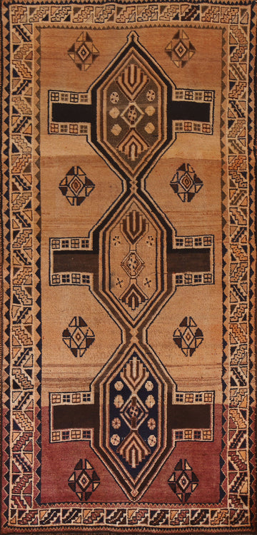 Tribal Qashqai Persian Runner Rug 4x9