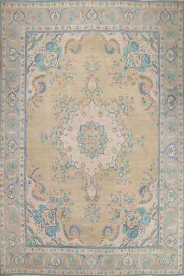 Distressed Wool Tabriz Persian Area Rug 10x13