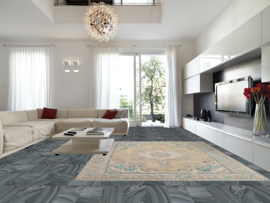 Distressed Wool Tabriz Persian Area Rug 10x13