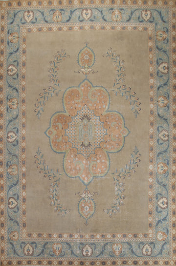 Vintage Wool Tabriz Persian Area Rug 10x13