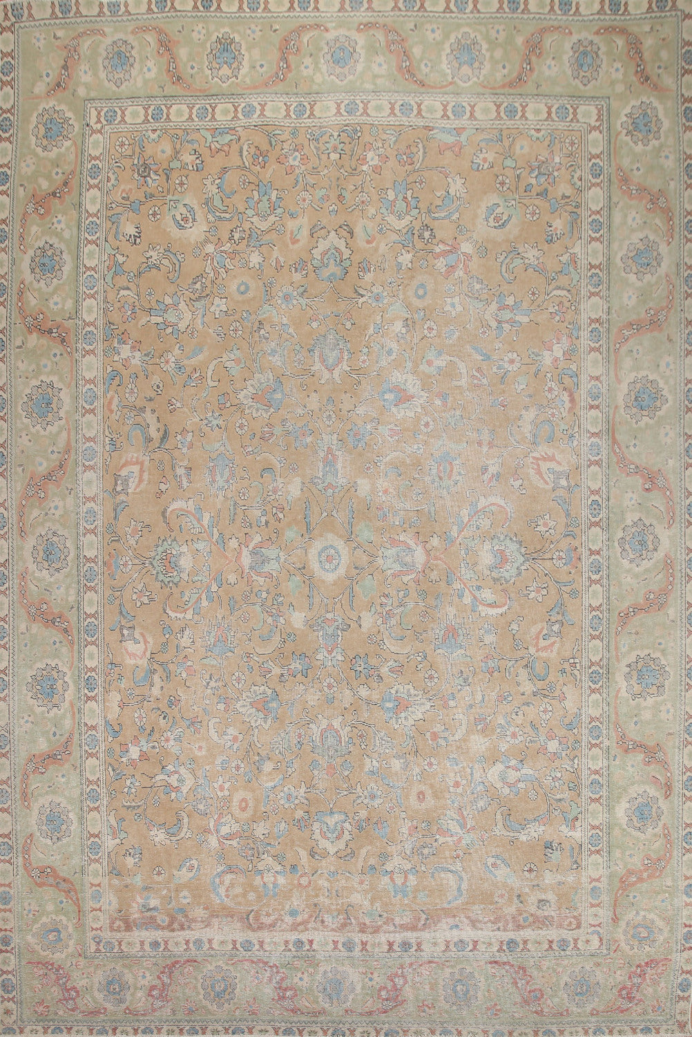 All-Over Floral Tabriz Persian Area Rug 10x13