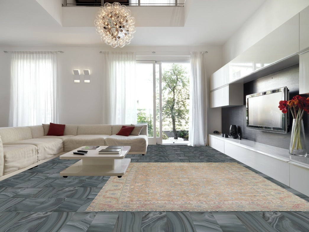 All-Over Floral Tabriz Persian Area Rug 10x13
