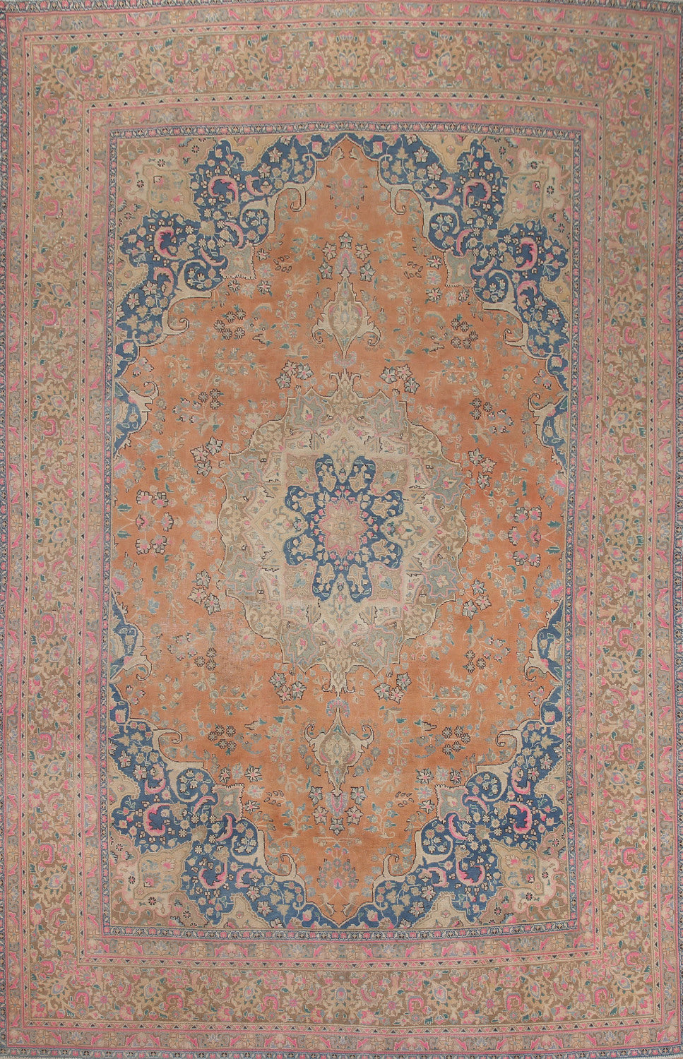 Vintage Wool Mashad Persian Area Rug 10x13