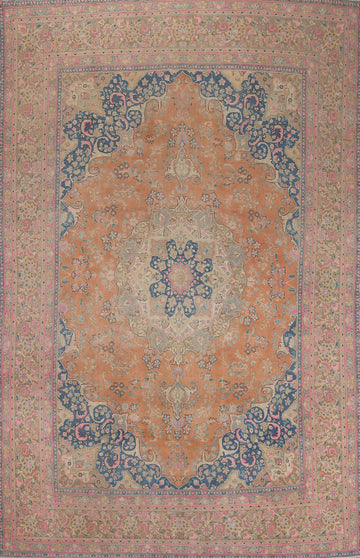 Vintage Wool Mashad Persian Area Rug 10x13
