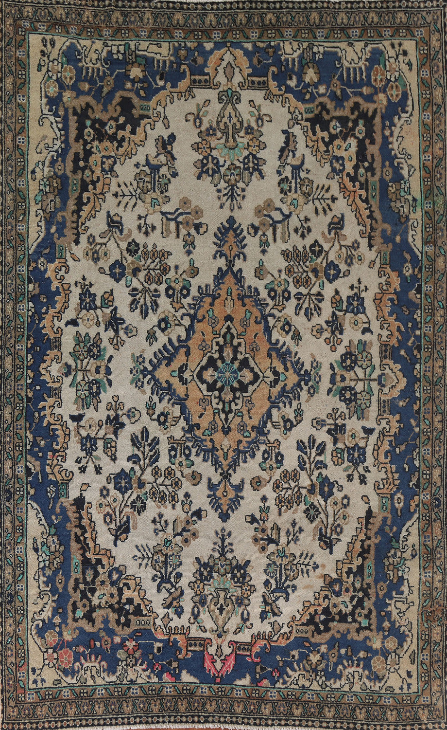 Vintage Wool Hamedan Persian Area Rug 7x10