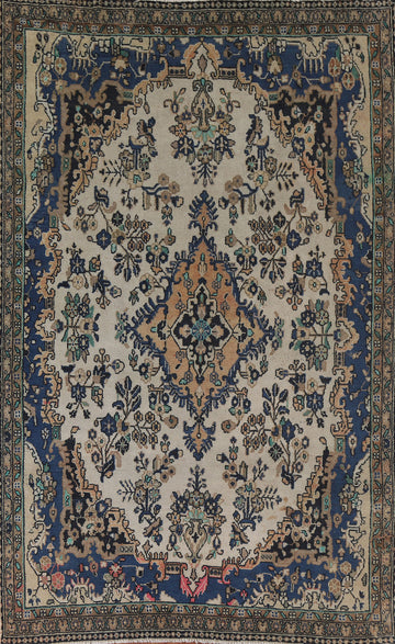 Vintage Wool Hamedan Persian Area Rug 7x10