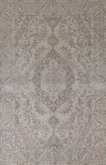 Distressed Wool Tabriz Persian Area Rug 8x11