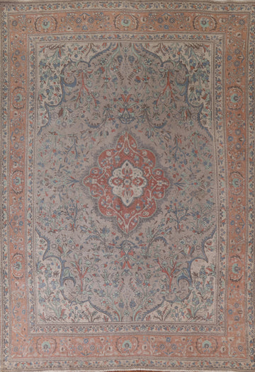 Distressed Floral Tabriz Persian Area Rug 8x11